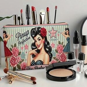 NEW PINUP PERFECTION Pinup Girl Cosmetic Makeup Everything Bag